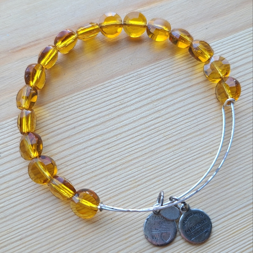 NWOT Alex and Ani Silver & Yellow Bead Bracelet
